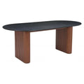 Lassig Wood Black & Walnut Oval Dining Table